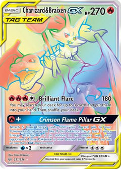 Charizard & Braixen GX (Secret)/236 - SM  Cosmic Eclipse Holofoil-1