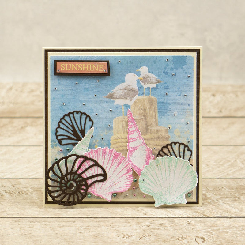 Couture Creations Seaside Girl Flat Seashell Mini Stamp and Die Set-2