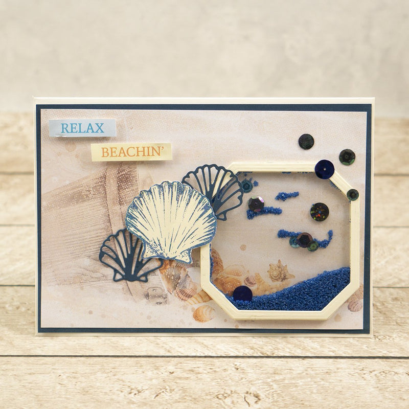 Couture Creations Seaside Girl Flat Seashell Mini Stamp and Die Set-3