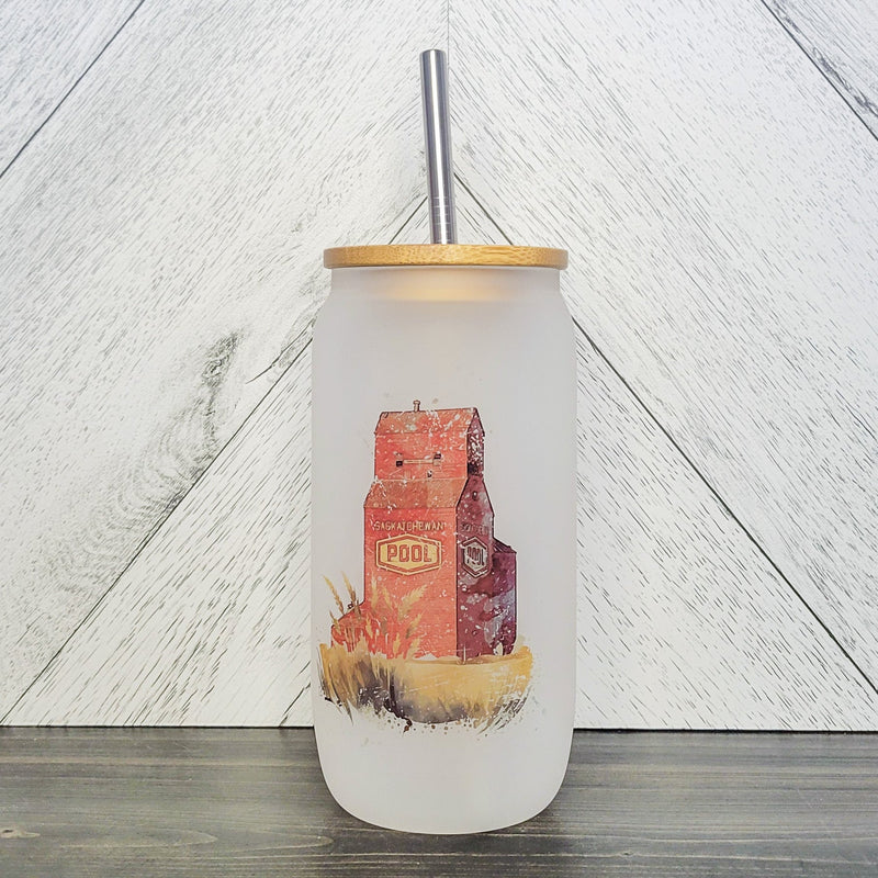 Grain Elevator Glass Can with Bamboo Lid-1