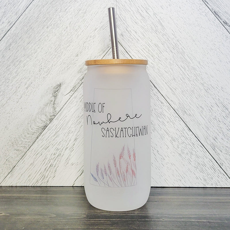 Middle Of Nowhere Glass Can with Bamboo Lid-1