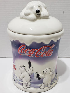 Coca-Cola Polar Bear Cookie Jar - Vintage 2002 Collectible-1