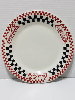 Coca-Cola Dinner Plate, Red/White/Black Checkered - Vintage 1996-1