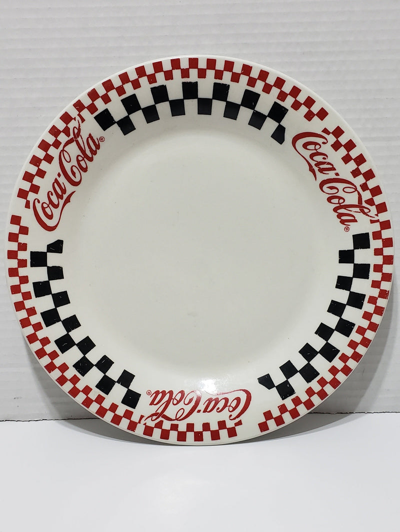 Coca-Cola Dinner Plate, Red/White/Black Checkered - Vintage 1996-1