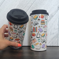 Bookish Pattern 16oz Stainless Steel Drink Cup-1