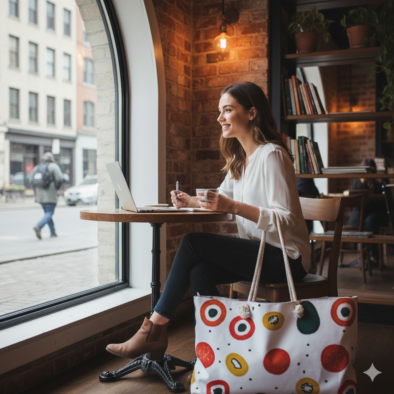 Abstract Sushi Roll Pattern Weekender Bag | Japanese Food Dots, Large Tote Bag-2