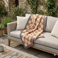 Geometric Checkered Woven Throw Blanket-10