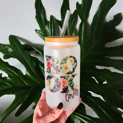 Book Lover Frosted Glass Can with Bamboo Lid-1