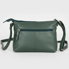 Greenwood Leather Multi-Pocket Crossbody Bag. Premium Pebbled Leather Handbag-7