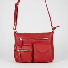 Greenwood Leather Multi-Pocket Crossbody Bag. Premium Pebbled Leather Handbag-1