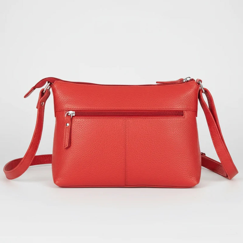Greenwood Leather Multi-Pocket Crossbody Bag. Premium Pebbled Leather Handbag-2