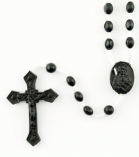 Black Plastic Rosary-1