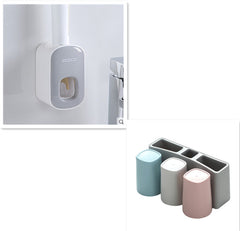 Wall Mounted Automatic Toothpaste Holder Bathroom Accessories Set Dispenser-17