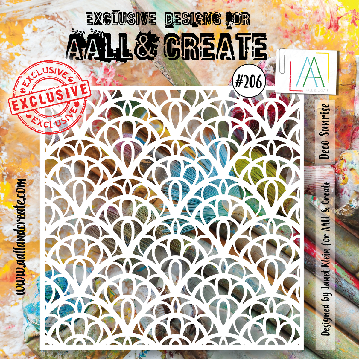 AALL and Create  6"x6" Stencil - 206 - Deco Sunrise-1
