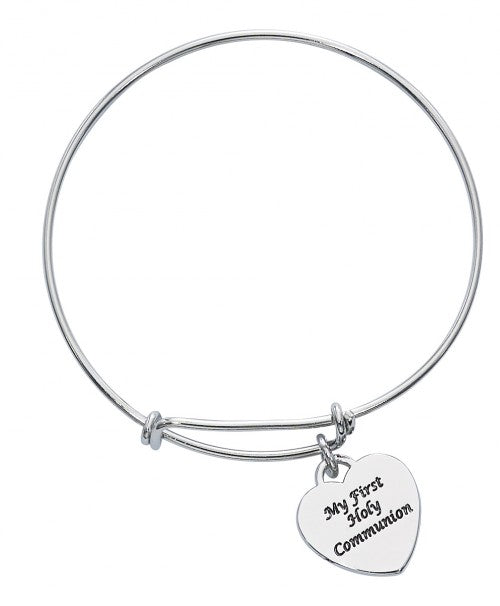 Large Heart Charm Communion Bracelet-1