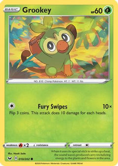 Grookey (010) 10/202 - SWSH01 Sword & Shield Base Set Reverse Holofoil-1