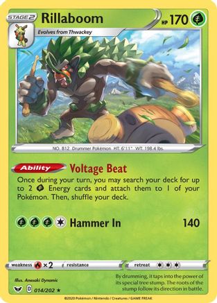 Rillaboom (014) 14/202 - SWSH01 Sword & Shield Base Set Holofoil-1