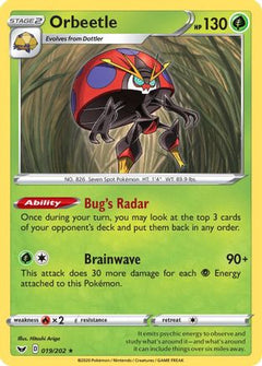 Orbeetle 19/202 - SWSH01 Sword & Shield Base Set Reverse Holofoil-1