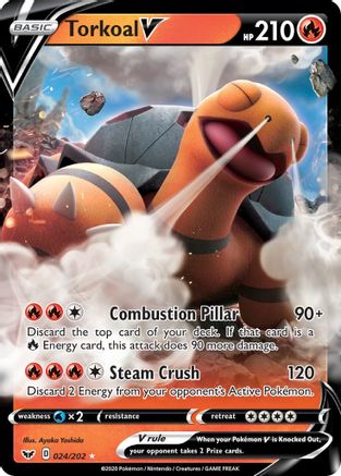 Torkoal V 24/202 - SWSH01 Sword & Shield Base Set Holofoil-1