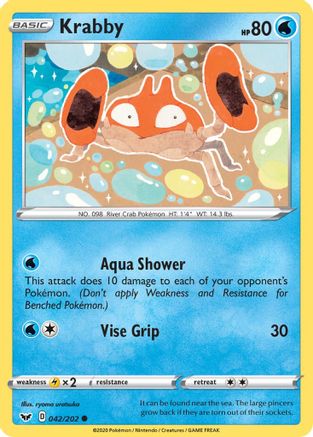 Krabby (042) 42/202 - SWSH01 Sword & Shield Base Set Reverse Holofoil-1