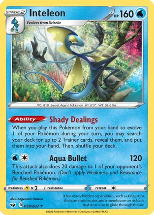 Inteleon (058) 58/202 - SWSH01 Sword & Shield Base Set Holofoil-1