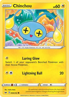 Chinchou (068) 68/202 - SWSH01 Sword & Shield Base Set Reverse Holofoil-1