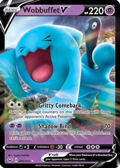 Wobbuffet V 86/202 - SWSH01 Sword & Shield Base Set Holofoil-1