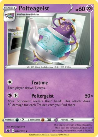 Polteageist 90/202 - SWSH01 Sword & Shield Base Set Reverse Holofoil-1