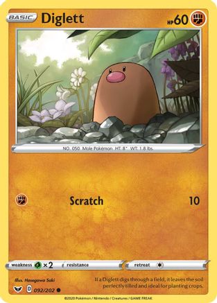 Diglett 92/202 - SWSH01 Sword & Shield Base Set-1