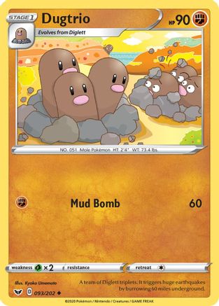Dugtrio 93/202 - SWSH01 Sword & Shield Base Set-1