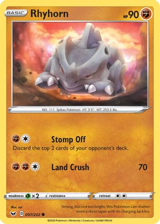 Rhyhorn (097) 97/202 - SWSH01 Sword & Shield Base Set-1