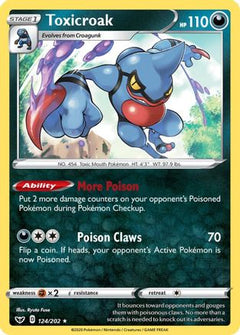 Toxicroak 124/202 - SWSH01 Sword & Shield Base Set Holofoil-1