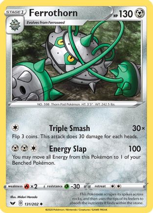 Ferrothorn 131/202 - SWSH01 Sword & Shield Base Set Reverse Holofoil-1