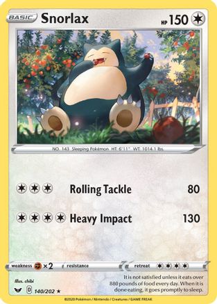 Snorlax 140/202 - SWSH01 Sword & Shield Base Set-1