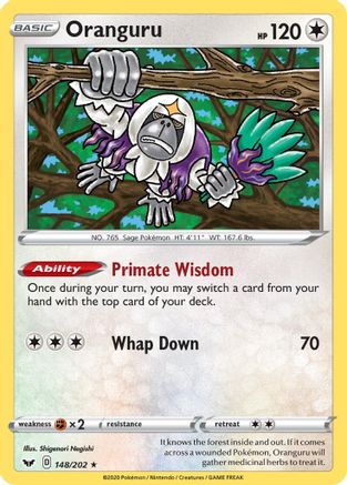 Oranguru 148/202 - SWSH01 Sword & Shield Base Set Holofoil-1