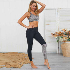 Leopard Print Yoga Suit – High-Waist Fitness Set with Adjustable Bra Back-1