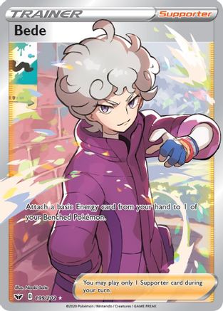 Bede (Full Art) 199/202 - SWSH01 Sword & Shield Base Set Holofoil-1