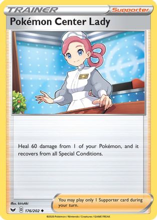 Pokemon Center Lady 176/202 - SWSH01 Sword & Shield Base Set-1