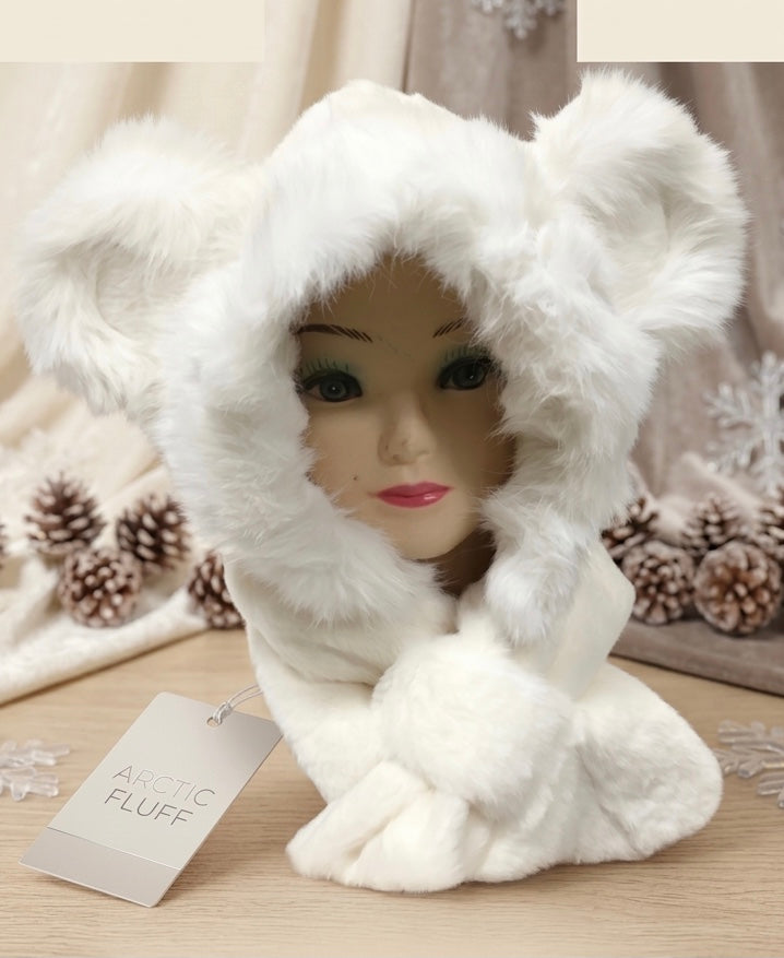 Soft Plush Hat w/ scarf (Panda)-4