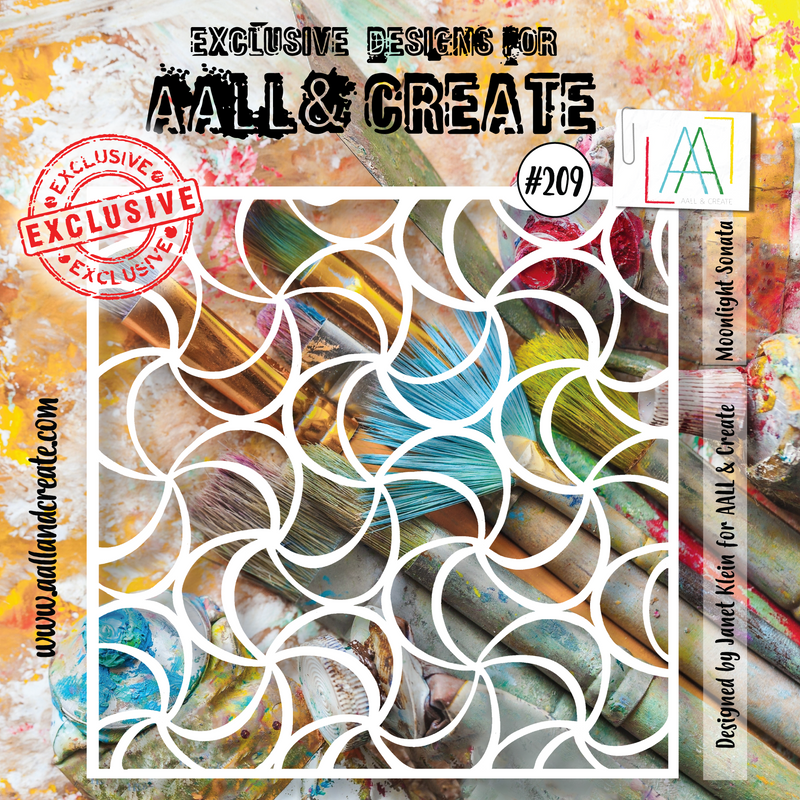 AALL and Create  6"x6" Stencil - 209 - Moonlight Sonata-1