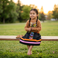 Infants Embroidered Flowers Ribbon Skirt-5