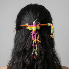 Pink Hummingbird Beaded Hair Stick-1