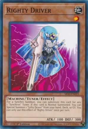 Righty Driver (SR10-EN019) - Structure Deck: Mechanized Madness 1st Edition-1