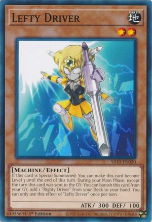 Lefty Driver (SR10-EN020) - Structure Deck: Mechanized Madness 1st Edition-1