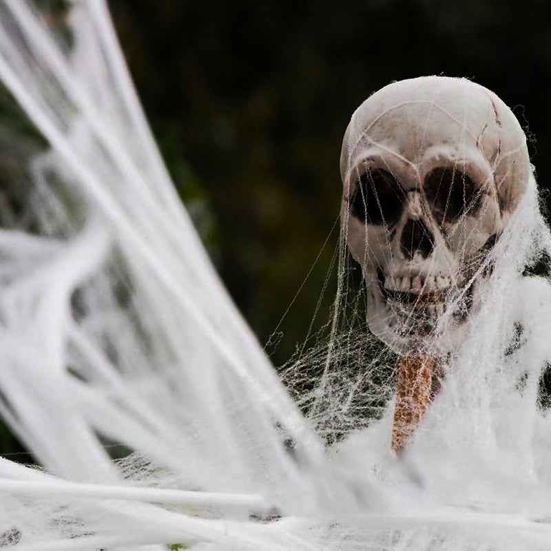 Halloween Stretchable Spider Web Decoration – Cotton Web with Mini Spiders for Indoor & Outdoor Use-2