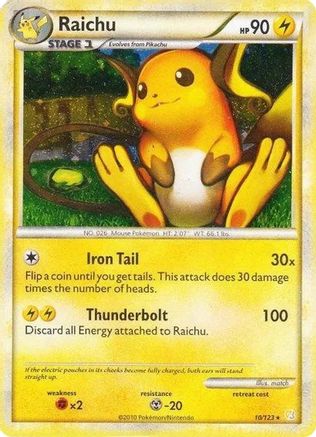 Raichu - 10/123 (Cracked Ice Holo) - Deck Exclusives Holofoil-1