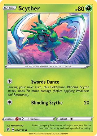 Scyther 4/192 - SWSH02 Rebel Clash-1