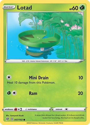 Lotad 7/192 - SWSH02 Rebel Clash Reverse Holofoil