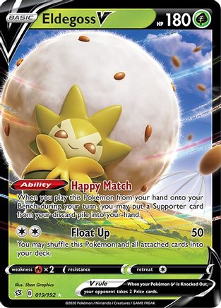 Eldegoss V 19/192 - SWSH02 Rebel Clash Holofoil-1