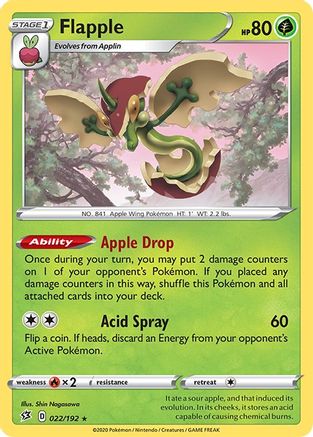 Flapple 22/192 - SWSH02 Rebel Clash Holofoil-1
